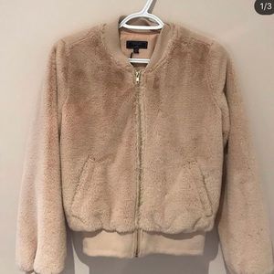 faux fur bomber jacket